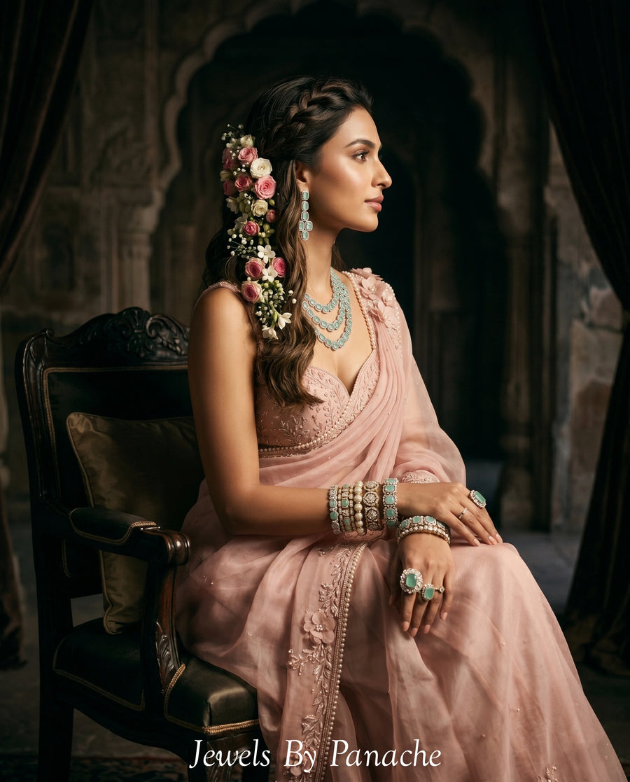 Aarya Layered AD Necklace Set styling inspiration