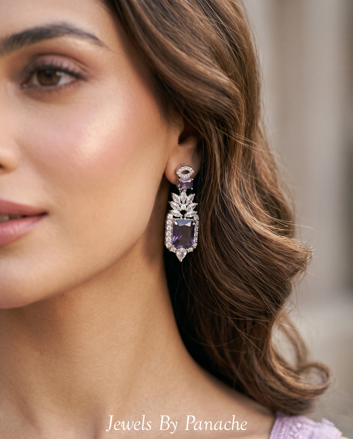 Amara Layered American Diamond CZ Necklace Setbridal jewellery Australia