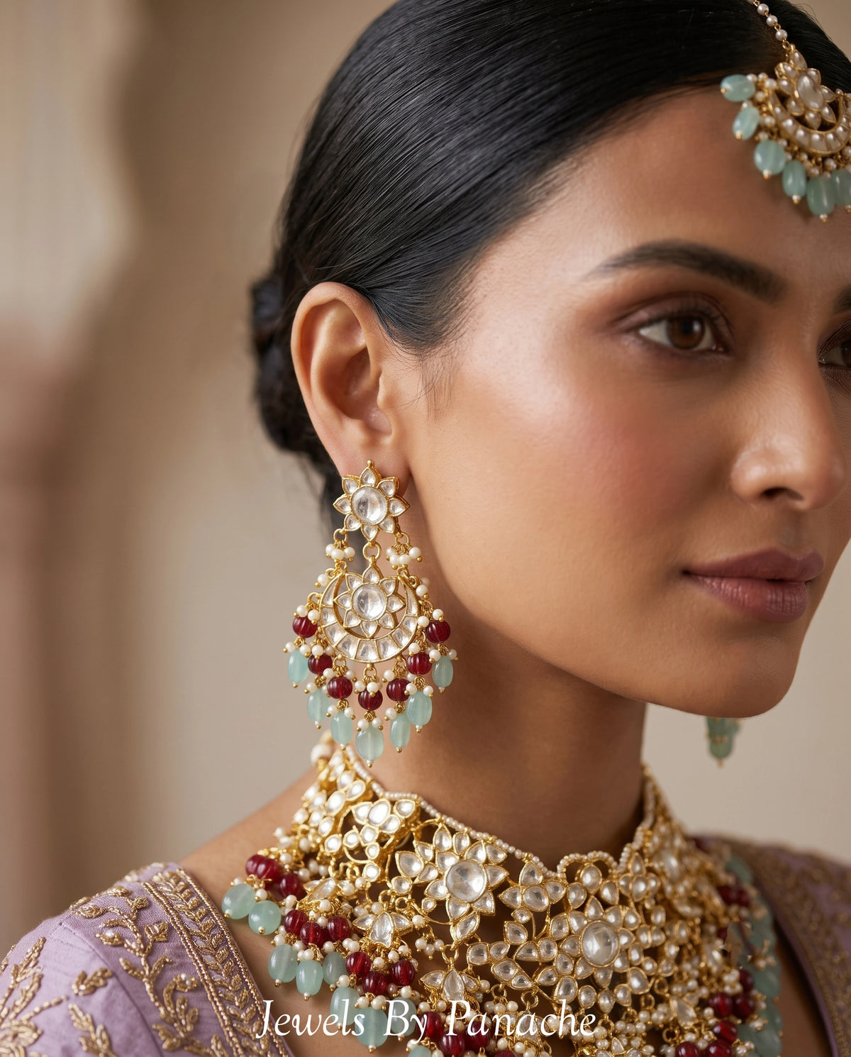 Nadia Paachi Kundan Necklace Set in Sydneybridal jewellery Australia