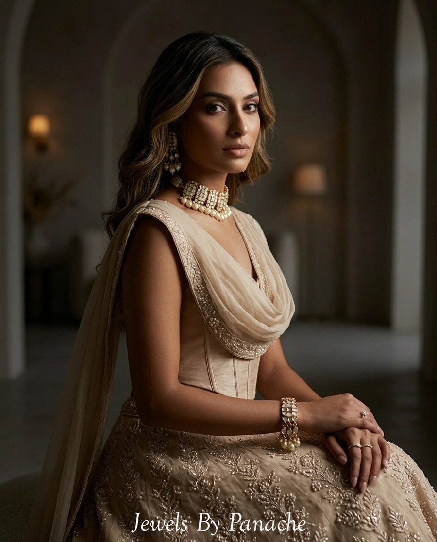 Rooh Mother of Pearl Necklace | Luxury Indian Wedding Jewellery styling inspiration