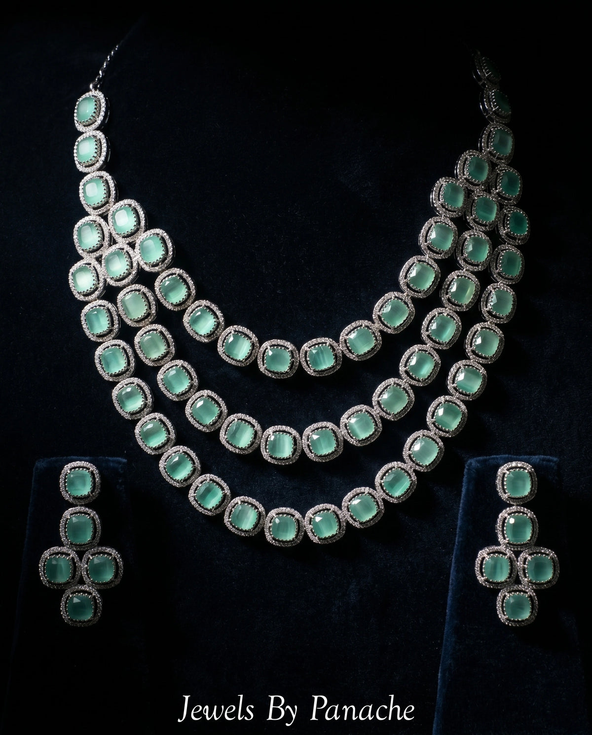 Aarya Layered AD Necklace Setbridal jewellery Australia