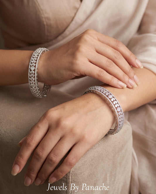 Luxury AD Cubic Zircon Bangles crafted with brilliant CZ stones for weddings and festive occasions. Premium bridal jewellery available across Australia.
