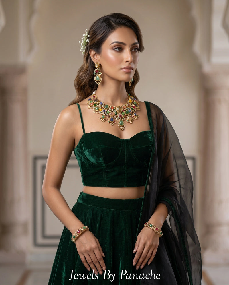 Bahaar Multicolour Stone Contemporary Necklace