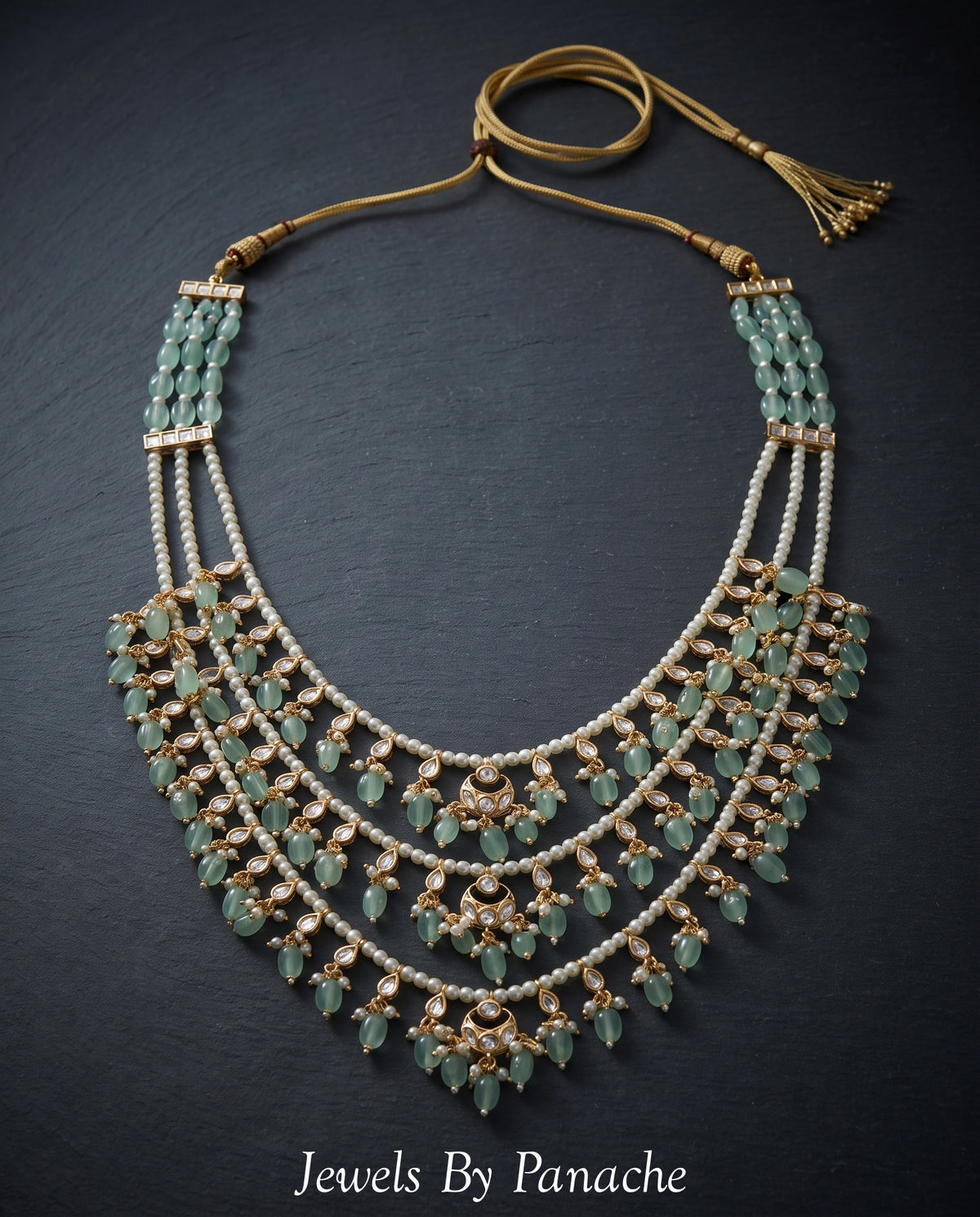 Mint Green Layered Kundan Groom Necklacebridal jewellery Australia