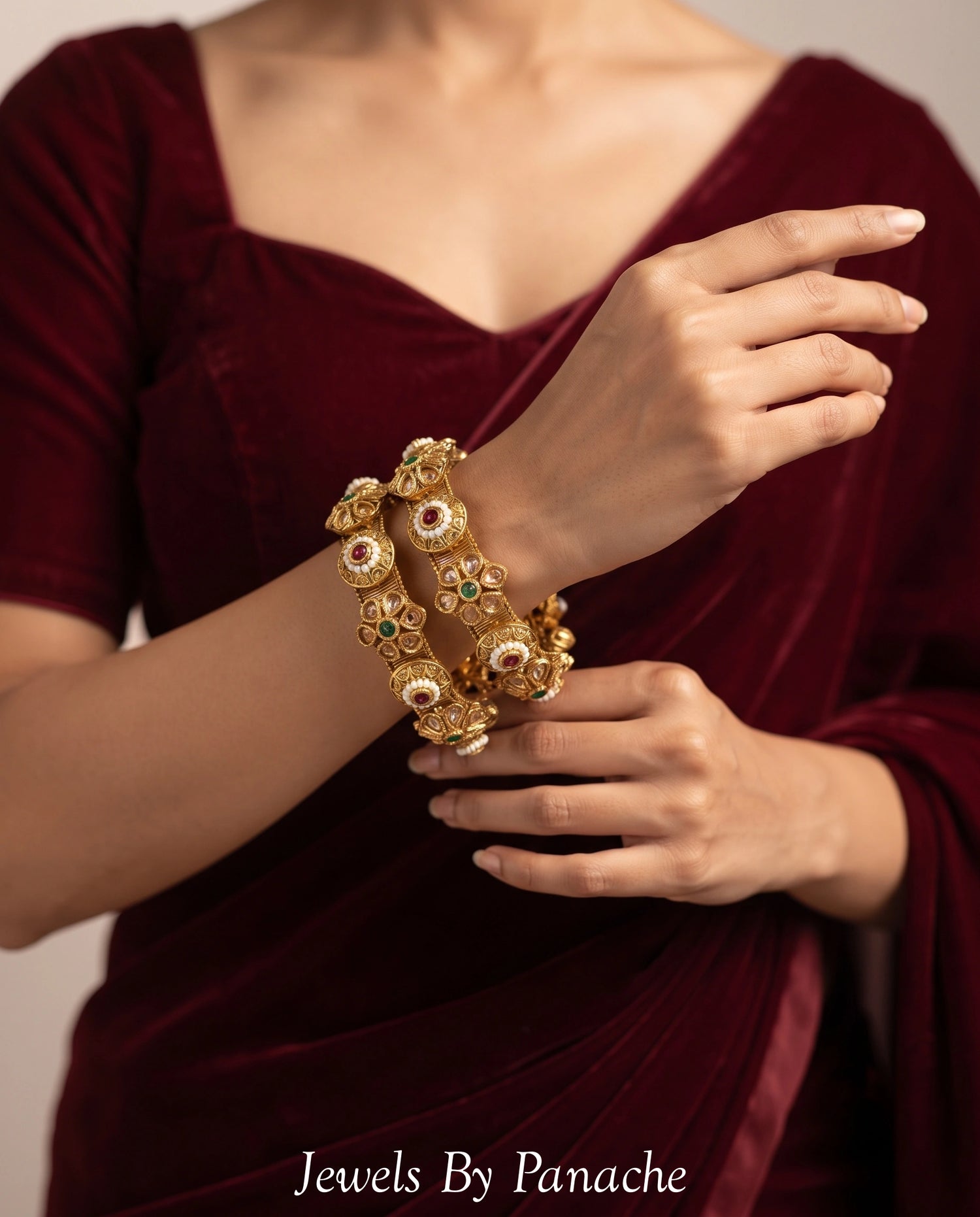 Heritage Pacheli reverse American Diamond bridal bangle for Indian wedding jewellery in Sydney Australia
