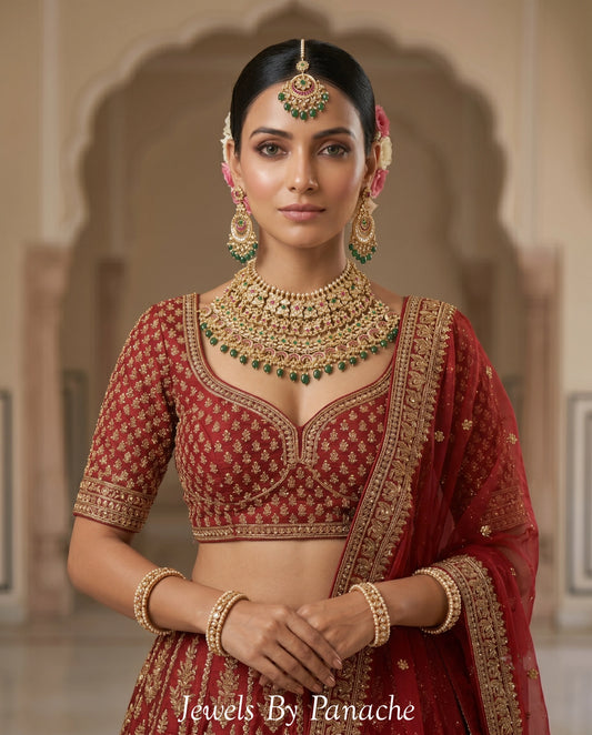 Luxury Indian bridal necklace set with micro beads Australia bridal jewellery