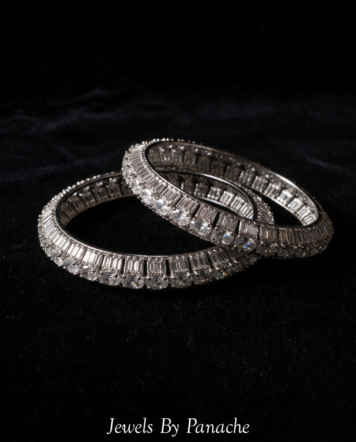 Luxury Cubic Zirconia AD Bangles – Clear Stone Claw Settingbridal jewellery Australia