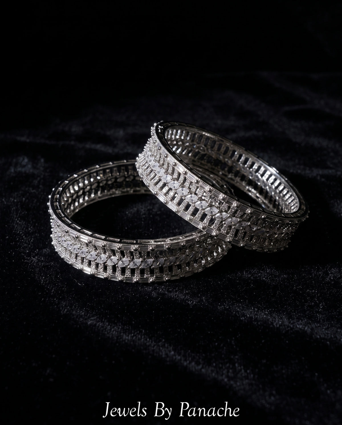 Luxury Cubic Zircon AD Bangles with Clear Stonesbridal jewellery Australia