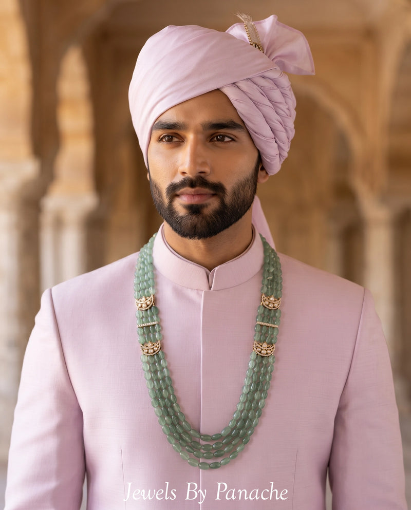 Mint Green Kundan Groom Mala
