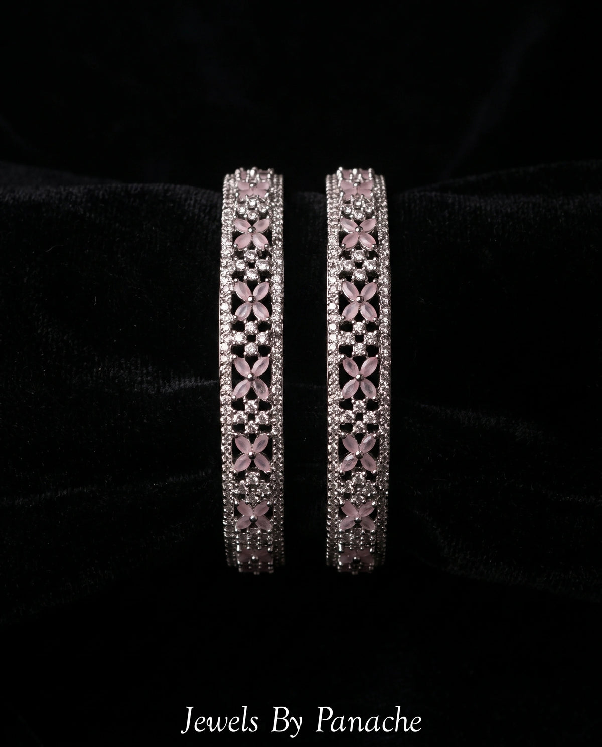 AD Cubic Zircon Bangles with Pink Stonesbridal jewellery Australia
