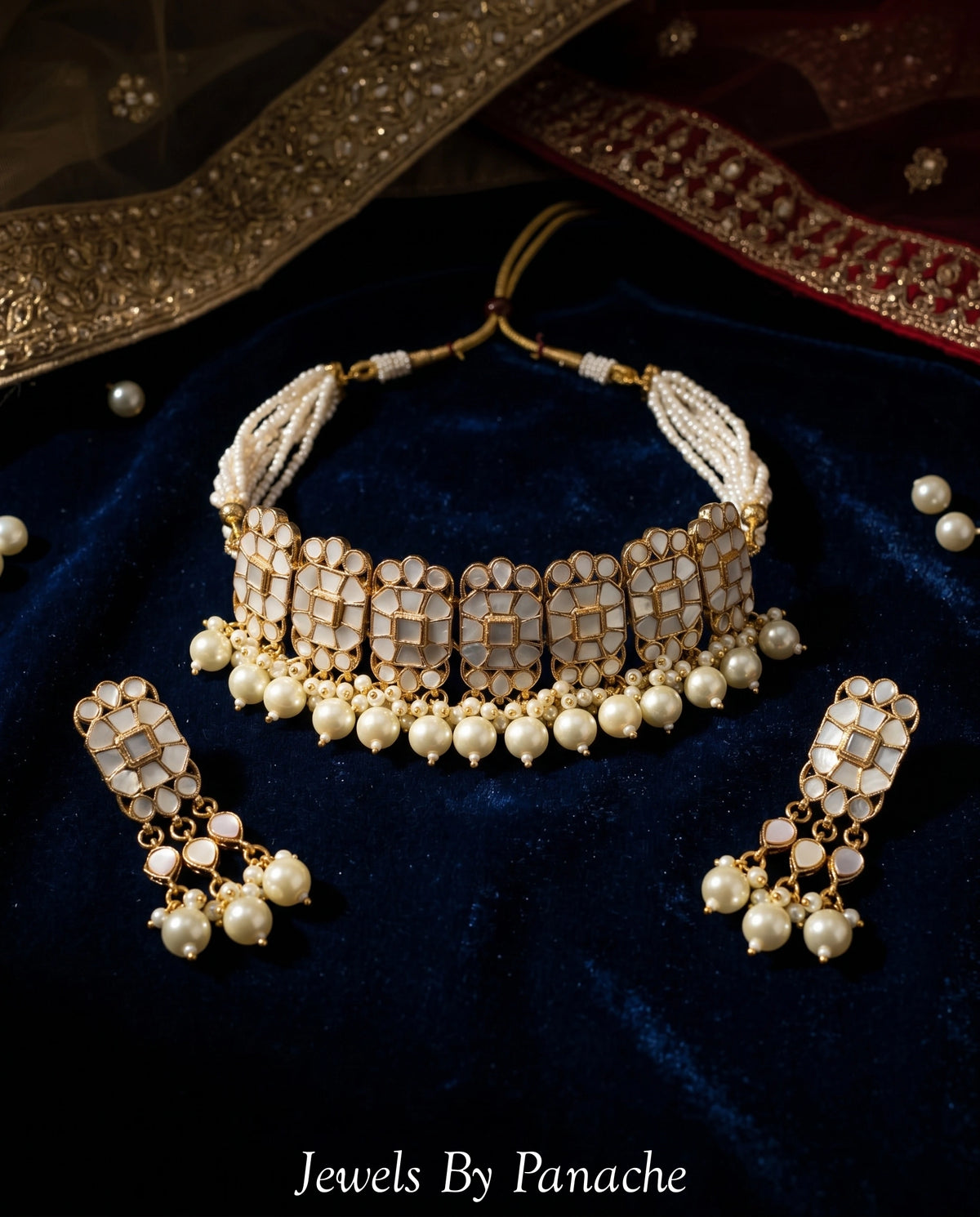 Rooh Mother of Pearl Necklace | Luxury Indian Wedding Jewellerybridal jewellery Australia
