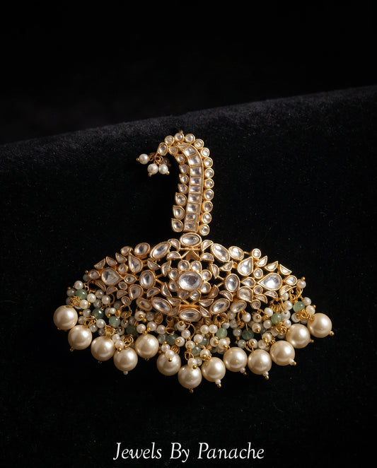Royal Kundan groom Kalgi with pearl drops for Indian wedding sherwani Sydney Australia